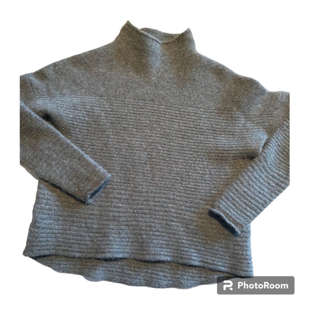 Repeat Silver Edition Women's 100% Cashmere Stand Collar Ribbed Sweater sz‎ M